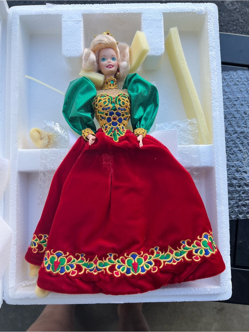 1995 Timeless Collection Mattel Teal/Turquoise Doll Packaging Back Panel